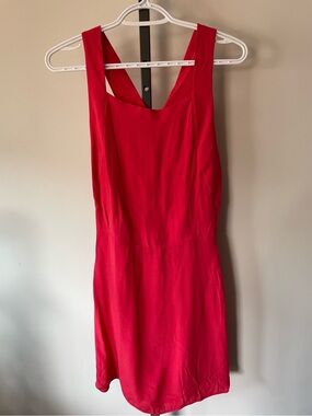 NEW Wilfred Vourette Dress Aritzia Crepe Sleeveless Square Neck Dark Pink 10